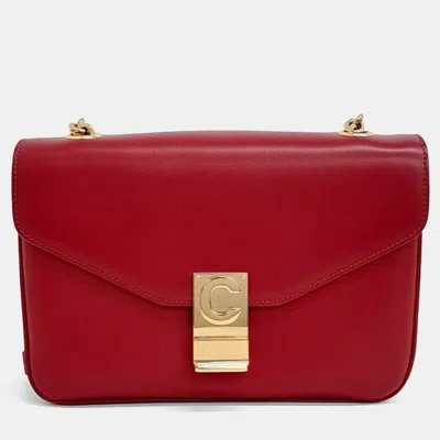 Pre-owned Celine Red Leather C Chain Shoulder Bag