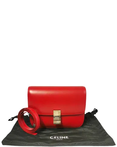 Celine Red Leather Classic Box Medium (authentic Pre-loved)