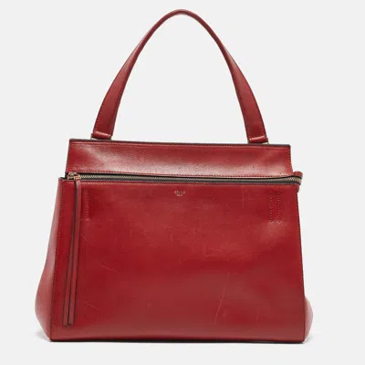 Pre-owned Celine Red Leather Medium Edge Top Handle Bag