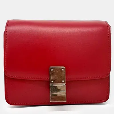 Pre-owned Celine Red Leather Mini Classic Box