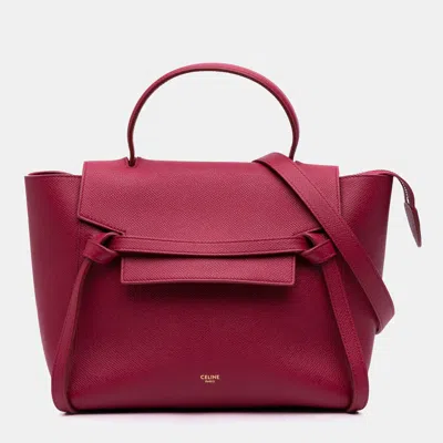 Pre-owned Celine Red Micro Grained Calfskin Belt Bag