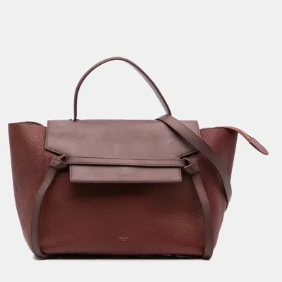 Pre-owned Celine Red Mini Grained Calfskin Belt Bag