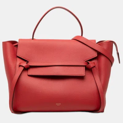 Pre-owned Celine Red Mini Leather Belt Bag Satchel