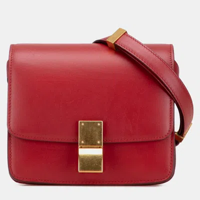 Pre-owned Celine Red Small Calfskin Classic Box