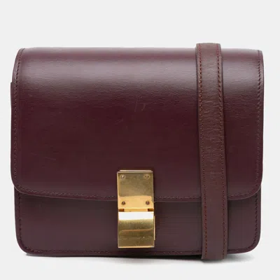 Pre-owned Celine Red Small Calfskin Classic Box Bag