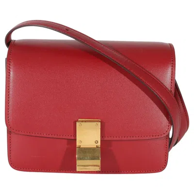 Pre-owned Celine Red Smooth Calfskin Small Classic Box Bag