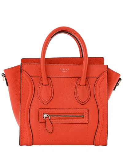 Celine Red Smooth Leather Nano Luggage (authentic Pre-loved)