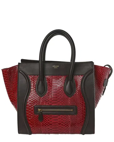 Celine Red Snakeskin Mini Luggage Red (authentic )