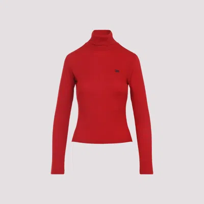 Celine Red Wool Turtleneck Top
