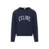 Celine Regular Sweatshirt In Brushed Cotton Fabric In Blue