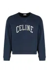 Celine Regular Sweatshirt In Brushed Cotton Fabric In Blue
