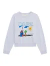 Celine Regular Sweatshirt In Cotton Brushed Fabric In Blue