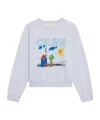 Celine Regular Sweatshirt In Cotton Brushed Fabric In Blue