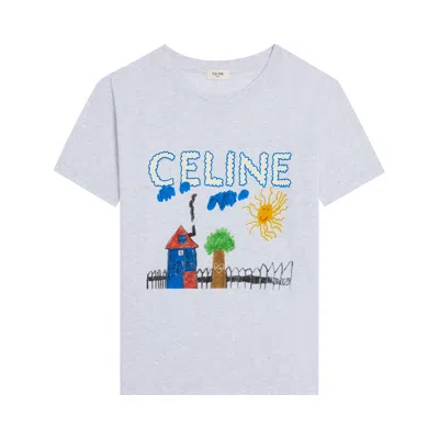 Pre-owned Celine Regular T-shirt 'pale Grey/multicolor' | Men's Size Xxl In Gray
