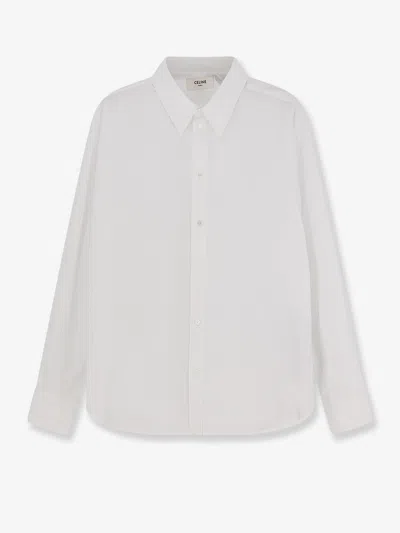 Celine Relaxed Cotton Shirt In White