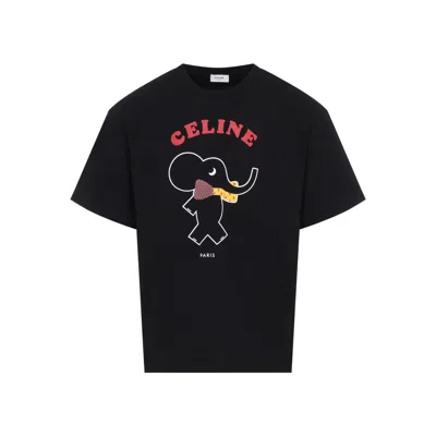 Celine Relaxed Cotton T-shirt In Black
