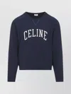 Celine Regular Sweatshirt In Brushed Cotton Fabric In Blue