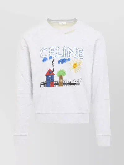 CELINE RELAXED FIT GRAPHIC CREW NECK SWEATSHIRT