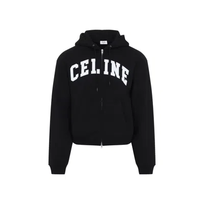 Celine Relaxed Full-zip Hoodie In Black