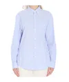 Celine Women Triomphe Striped Shirt In Blue