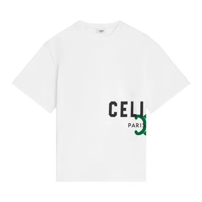 Pre-owned Celine Relaxed T-shirt 'optic White/black/dark Green' | Men's Size Xl