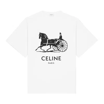Pre-owned Celine Relaxed T-shirt 'optic White/black' | Men's Size L