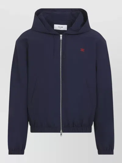 Celine Relaxed-fit Hooded Padded Coat In Blue