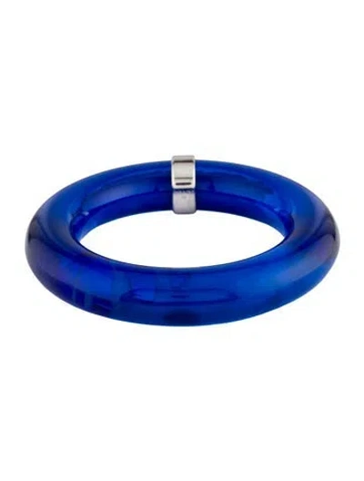 Pre-owned Celine Resin Bangle Bracelet, 8" In Blue