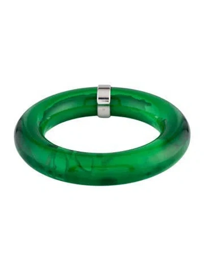 Pre-owned Celine Resin Bangle Bracelet, 8" In Green