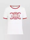 Celine Retro Inspired T-shirt Contrast Trim In White