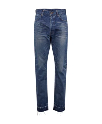 Celine Retro Washed Jeans In Blue