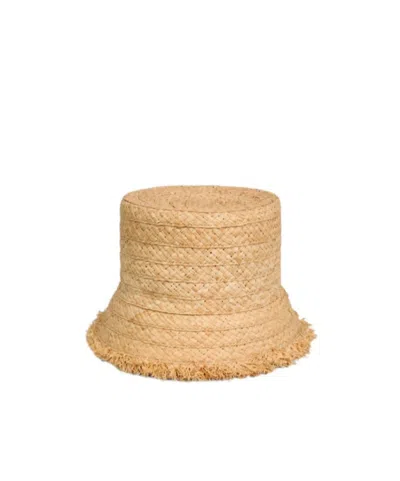 Celine Reversible Brim Hat In Raffia In Natural Color
