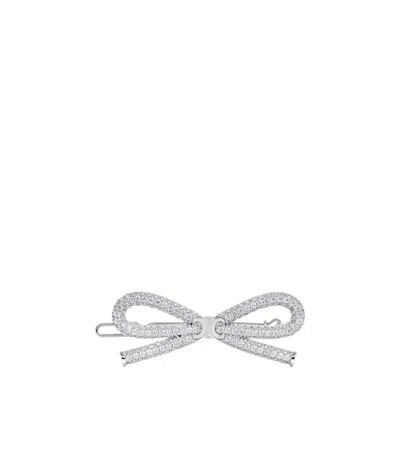 Celine Rhinestone Bow Hairpin In Silver