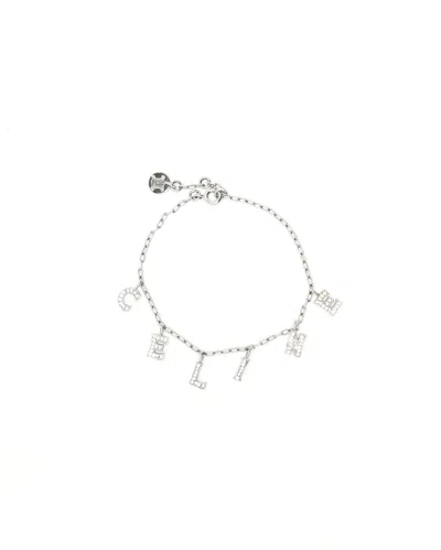 Pre-owned Celine Céline Rhinestone Charm Bracelet