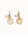 Celine Céline Rhinestone Dangle Clip-on Earrings