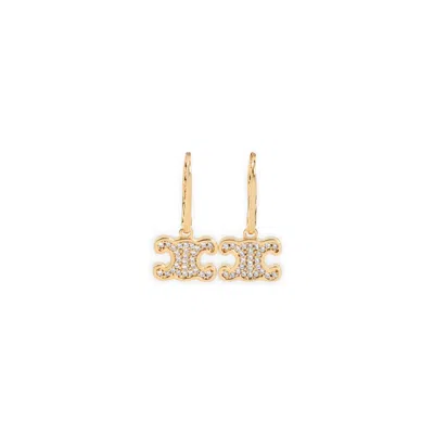Celine Rhinestone Earrings Women In Gold
