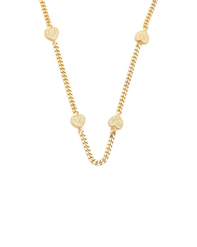 Celine Céline Rhinestone Heart Necklace In Gold
