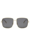 Celine Rhinestone Triomphe 59mm Square Sunglasses In Gold