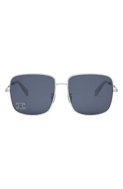 CELINE CELINE RHINESTONE TRIOMPHE 59MM SQUARE SUNGLASSES