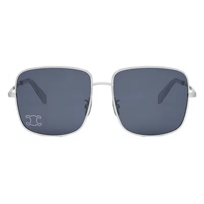 Celine Rhinestone Triomphe Blue Square Ladies Sunglasses Cl40284u 16v 59 In ["blue"]