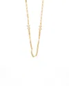 Celine Céline Rhinestone Triomphe Gold Chain Necklace In Gold