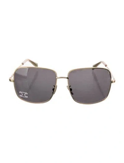 Pre-owned Celine Rhinestone Triomphe Triomphe Sunglasses In Gold