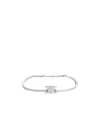 Celine Rhodium Plated Brass Triomphe Articulated Bracelet In White