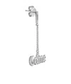 Celine Rhodium Silver Finish Silver Gothic Earrings In Gray