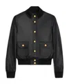 Celine Rib Collar Leather Jacket In Black