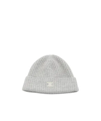 Celine Rib Knitted Hat In Gray