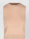 Celine Ribbed Crewneck Knitwear Sleeveless In Neutral