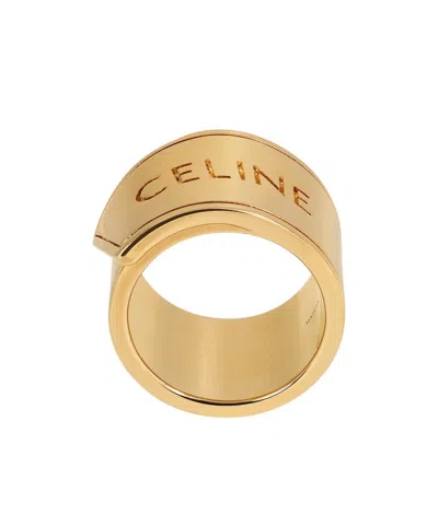 Celine Ribbon Large Ring In Brass With Gold Finish