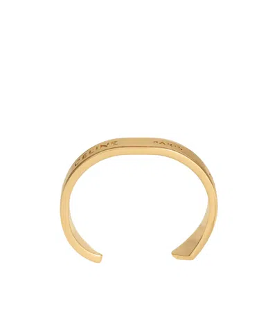 Celine Ribbon Small Cuff In Brass With Gold Finish