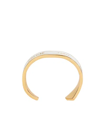 Celine Ribbon Small Cuff In Brass With Gold Finish And Enamel